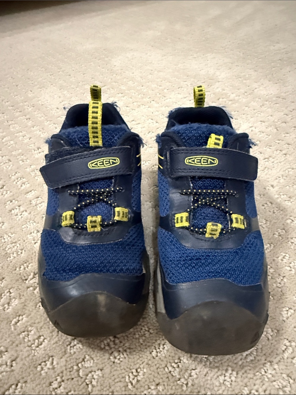 Keen Kids Wanduro Navy Blue Waterproof shoes with Yellow Accents